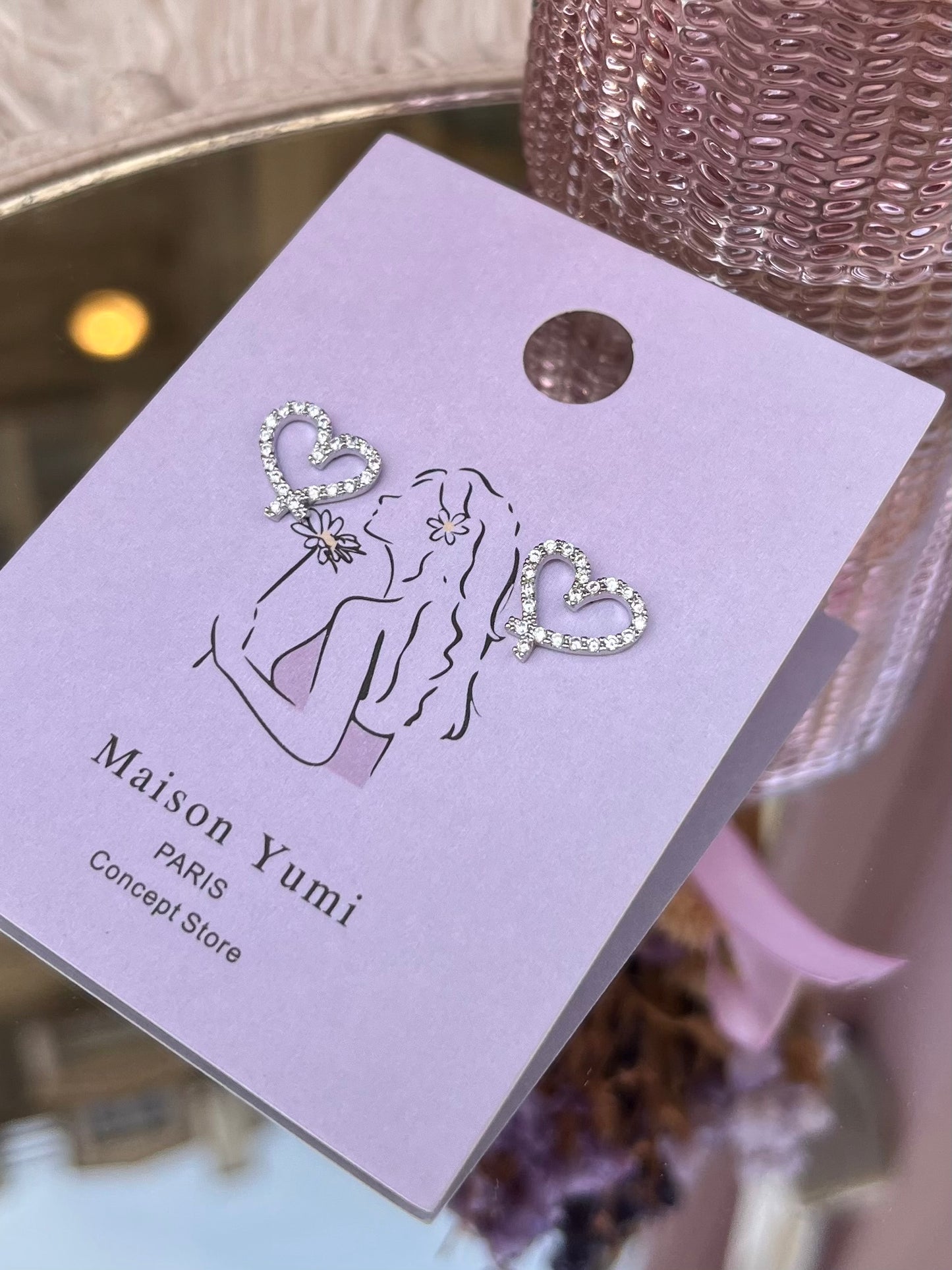 Boucles d’oreilles cœurs scintillantes