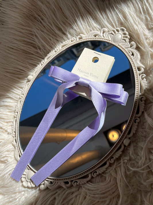 Purple Ribbon Bow Barrette