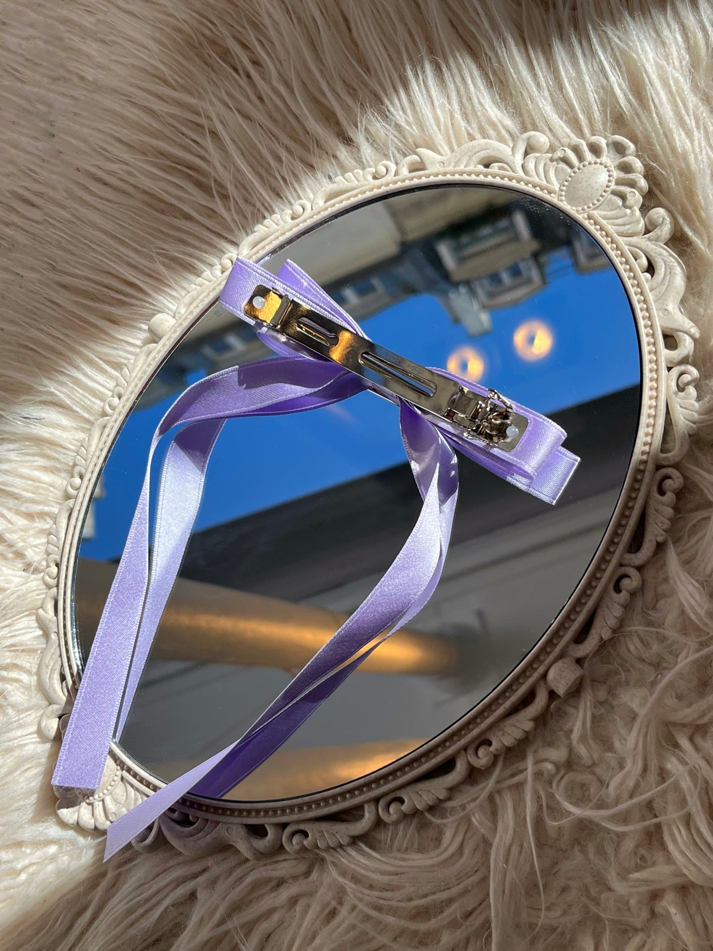 Barrette Nœud Ruban Violet