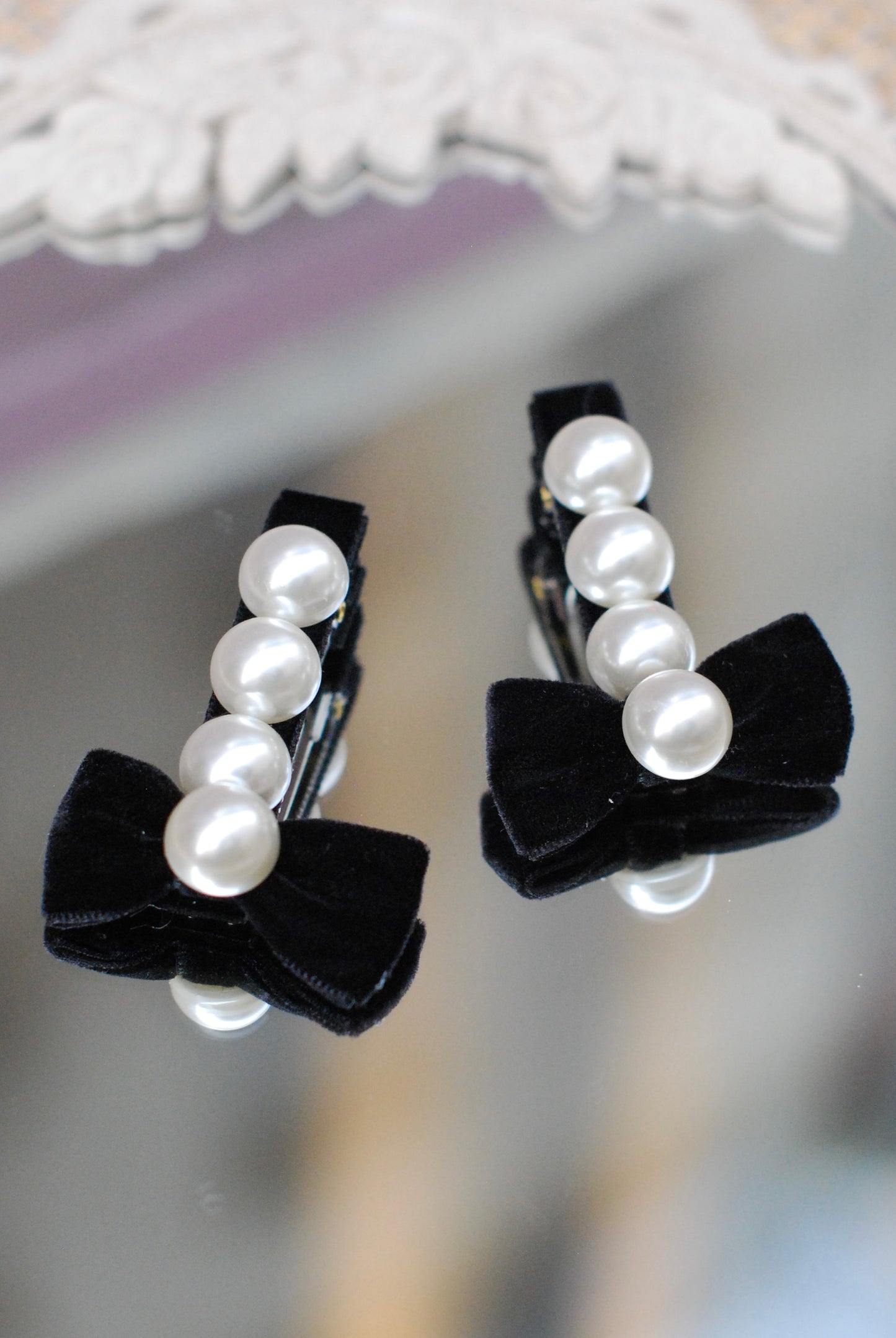 Barrettes Nœuds et Perles