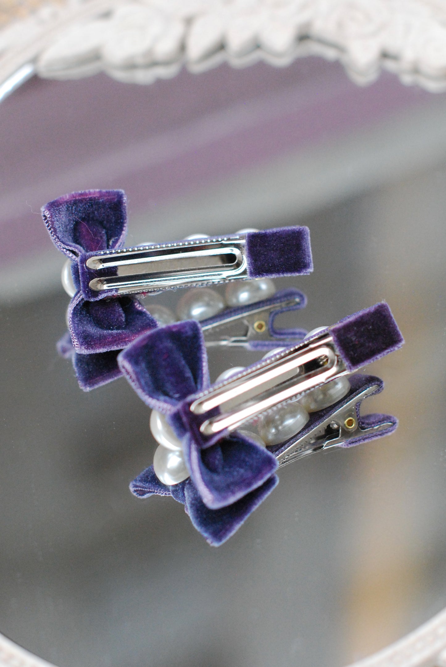 Barrettes à Nœuds et Perles