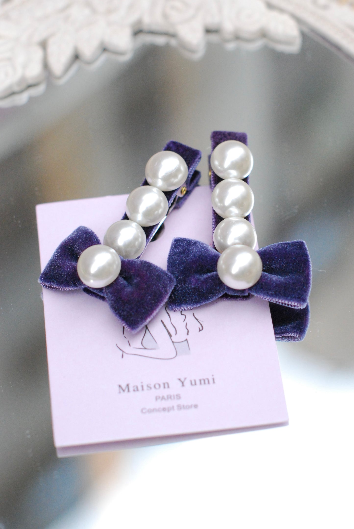 Barrettes à Nœuds et Perles