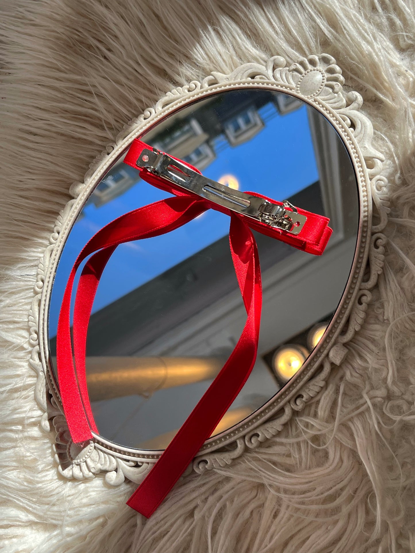 Barrette Noeud Ruban rouge