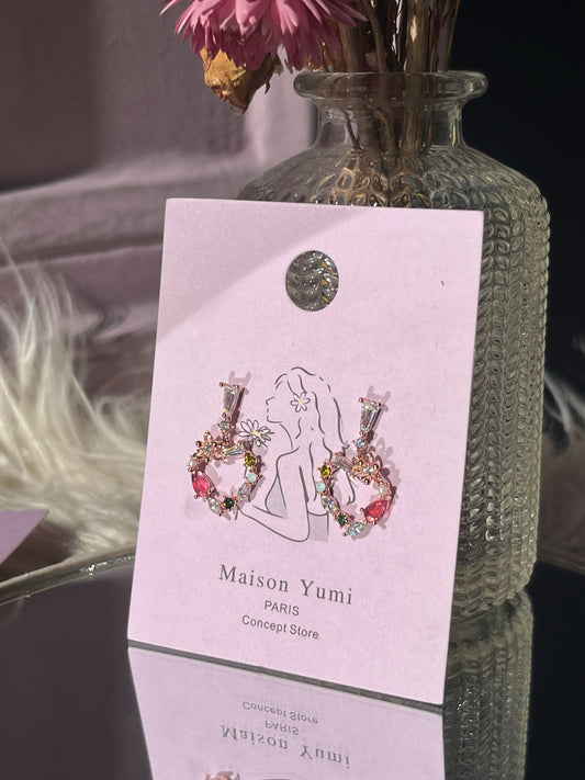 Multicolored heart earrings