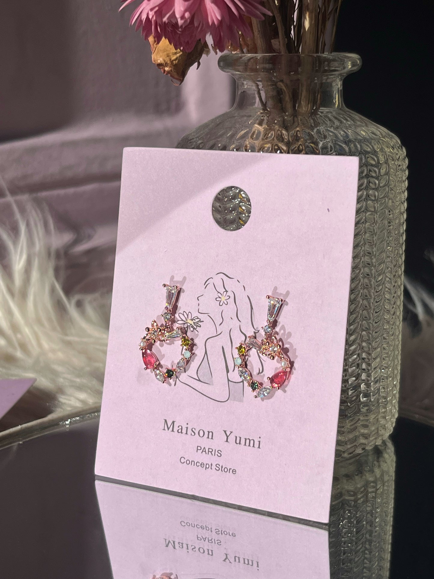 Boucles d’oreilles cœurs multicolores