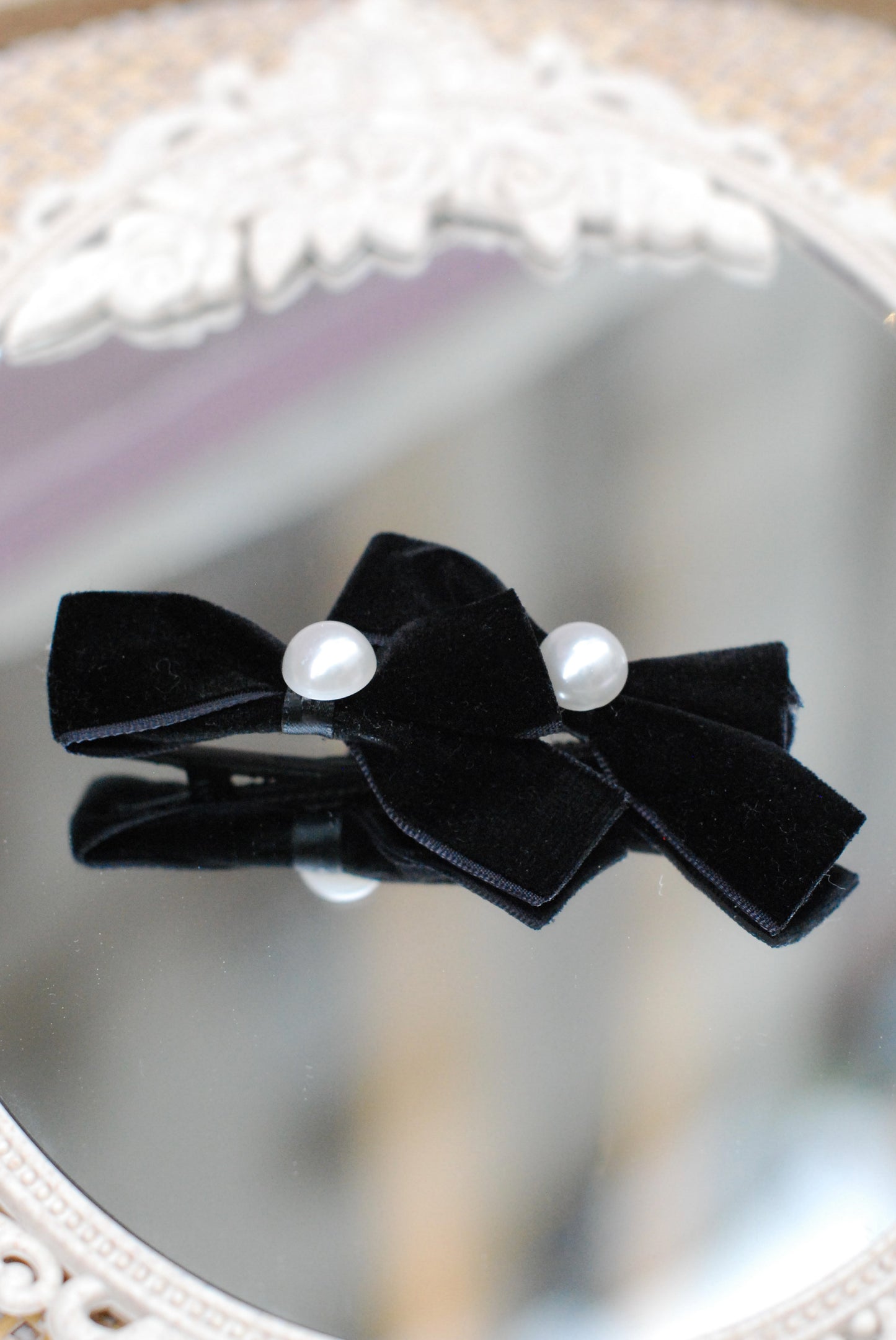 Barrette nœuds à perles