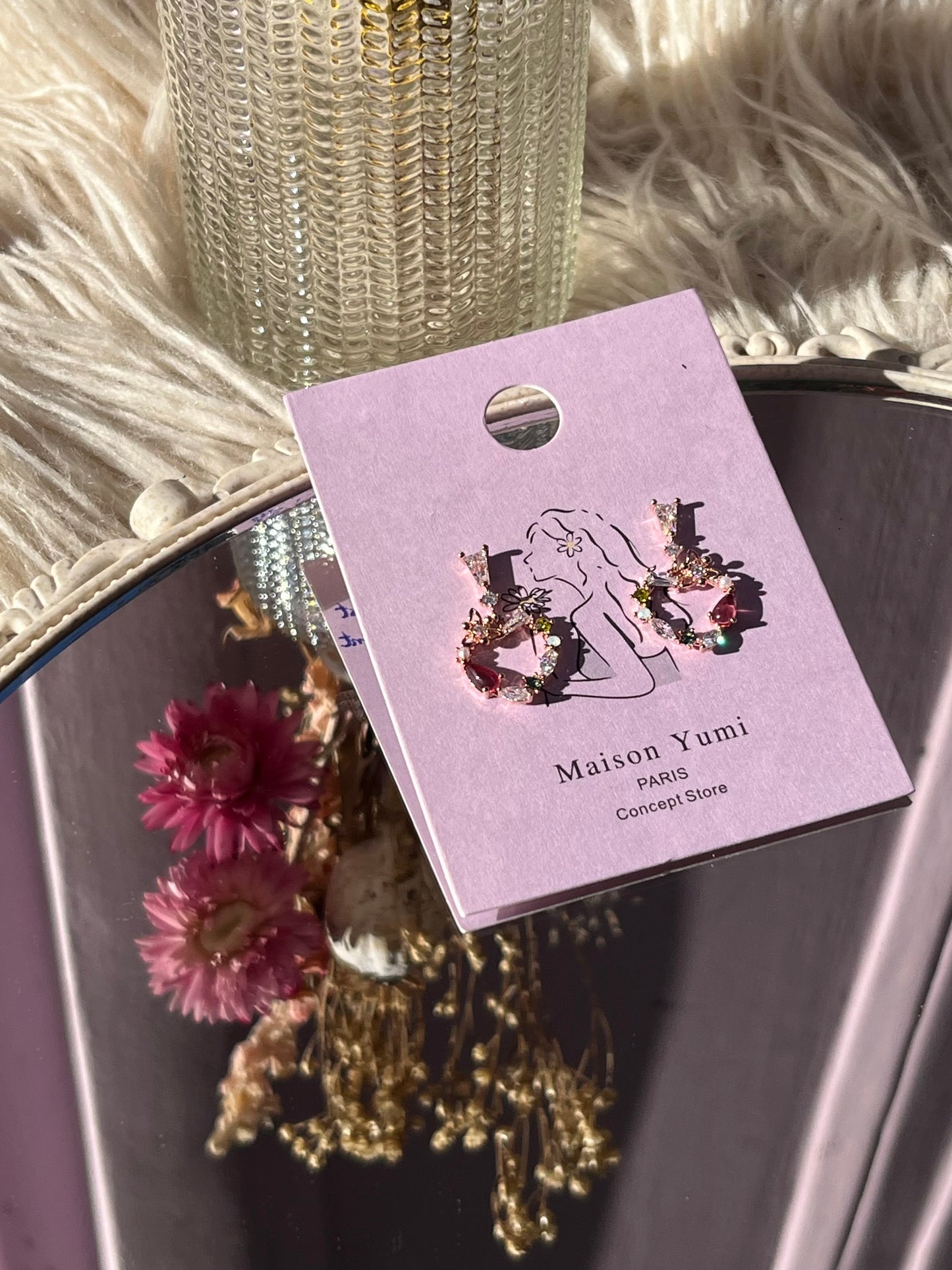 Boucles d’oreilles cœurs multicolores